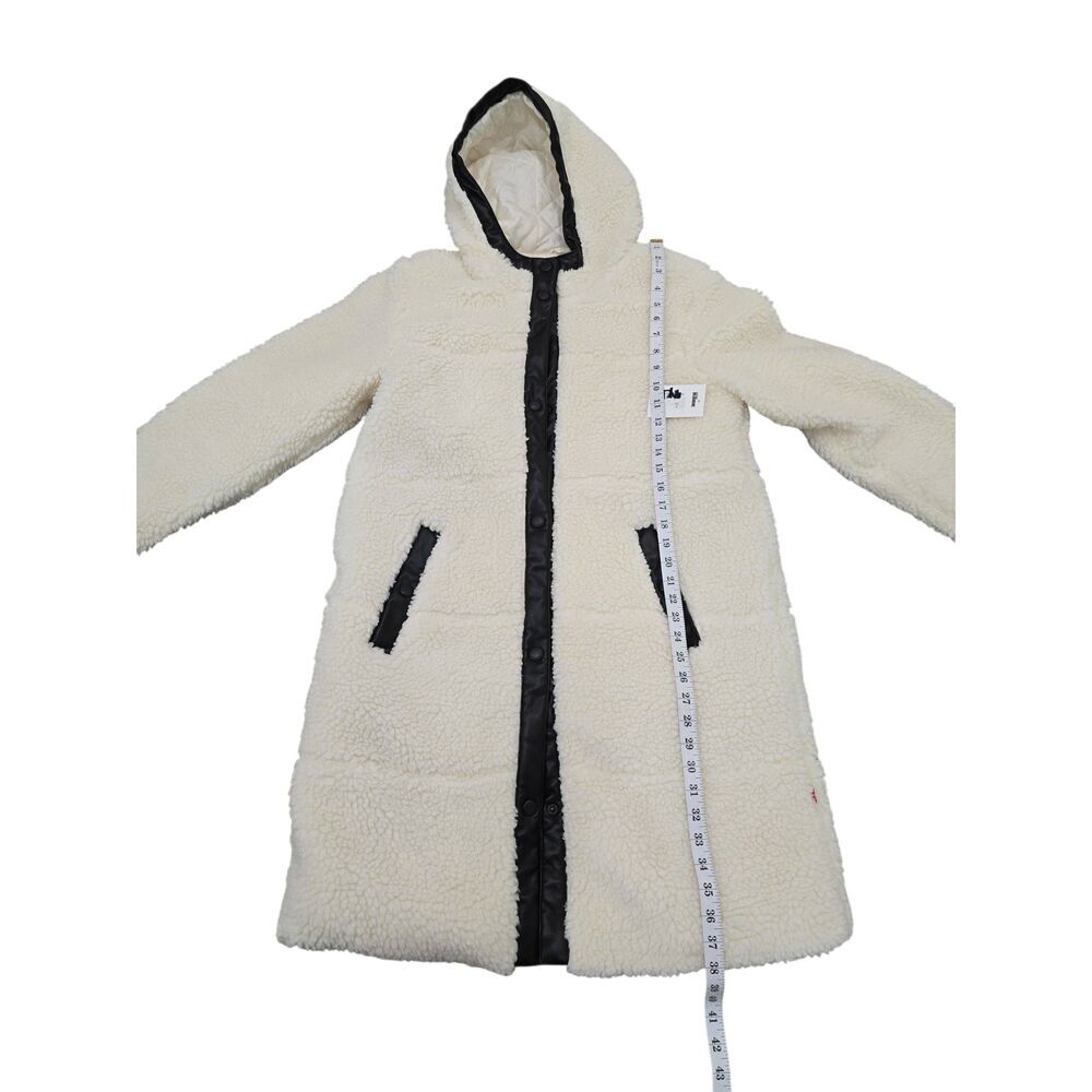 NWOT Levi Strauss Faux Shearling Sherpa Hooded Coat Jacket Women’s M (Read) - Picture 11 of 14